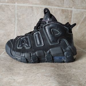 Nike Air More Uptempo Black Kids Sneakers Shoes Size 1Y
